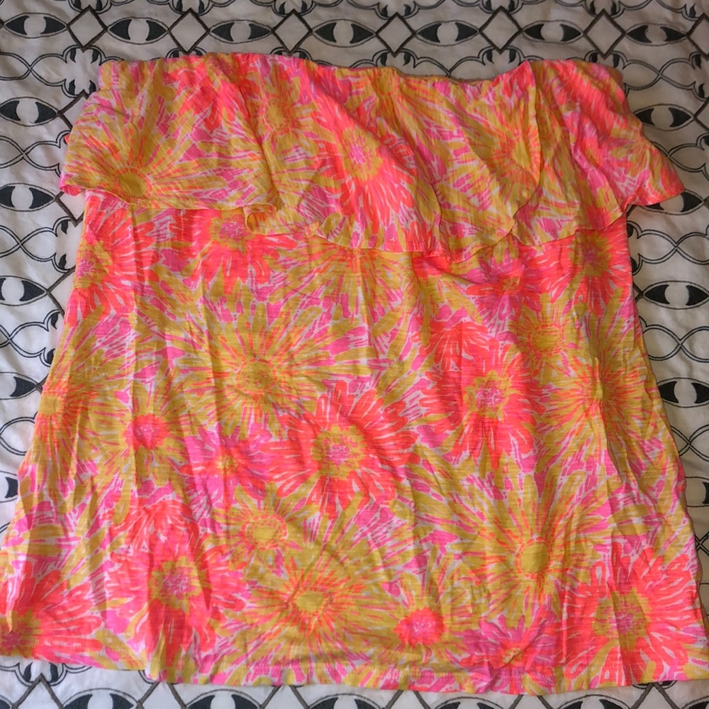 Lily Pulitzer strapless ruffle top